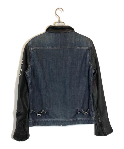 Hysteric Glamour（ヒステリックグラマー）Hysteric Glamour (ヒステリックグラマー) レザー切替 デニムジャケット インディゴ×ブラック サイズ:SIZE Lの古着・服飾アイテム