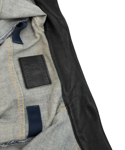 Hysteric Glamour（ヒステリックグラマー）Hysteric Glamour (ヒステリックグラマー) レザー切替 デニムジャケット インディゴ×ブラック サイズ:SIZE Lの古着・服飾アイテム