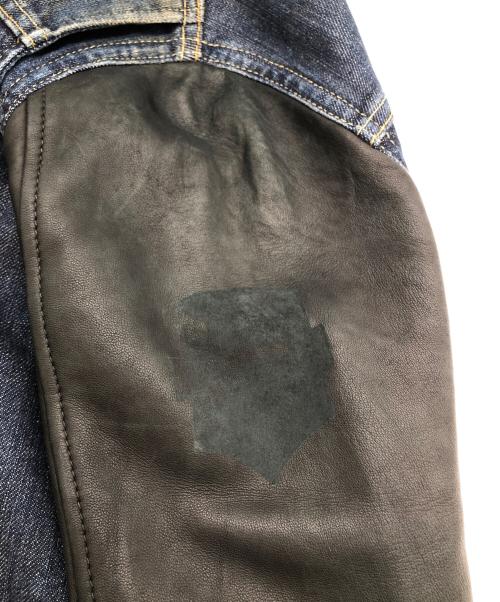 Hysteric Glamour（ヒステリックグラマー）Hysteric Glamour (ヒステリックグラマー) レザー切替 デニムジャケット インディゴ×ブラック サイズ:SIZE Lの古着・服飾アイテム