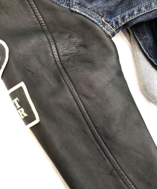 Hysteric Glamour（ヒステリックグラマー）Hysteric Glamour (ヒステリックグラマー) レザー切替 デニムジャケット インディゴ×ブラック サイズ:SIZE Lの古着・服飾アイテム