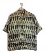Needlesニードルズ）の古着「CABANA SHIRT DOUBLE WEAVE」｜ゴールド×ブラック