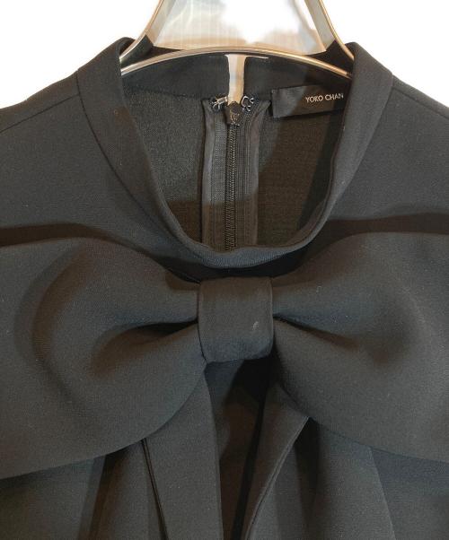 YOKO CHAN（ヨーコチャン）YOKO CHAN (ヨーコチャン) ボトルネックロングリボンブラウス ブラック サイズ:Fの古着・服飾アイテム