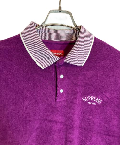 SUPREME（シュプリーム）Supreme (シュプリーム) ストライプカラーテリーポロシャツ パープル サイズ:Lの古着・服飾アイテム