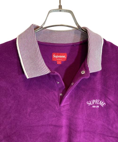 SUPREME（シュプリーム）Supreme (シュプリーム) ストライプカラーテリーポロシャツ パープル サイズ:Lの古着・服飾アイテム