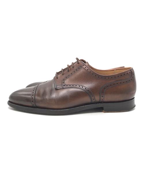 Crockett & Jones（クロケット＆ジョーンズ）Crockett & Jones (クロケット＆ジョーンズ) YORK キャップドトゥレザーシューズ ブラウン サイズ:7の古着・服飾アイテム