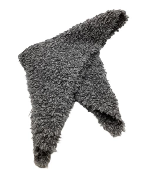 ASAUCE MELER（アソースメレ）ASAUCE MELER (アソースメレ) トライアングル テディ ニット ストール グレーの古着・服飾アイテム