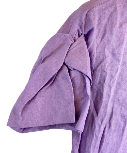 ticca（ティッカ）TICCA (ティッカ) リネンツイストスリーブワンピース パープル サイズ:Fの古着・服飾アイテム