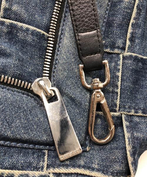 DIESEL（ディーゼル）DIESEL (ディーゼル) デニムジップデザイン2WAYバッグ インディゴの古着・服飾アイテム