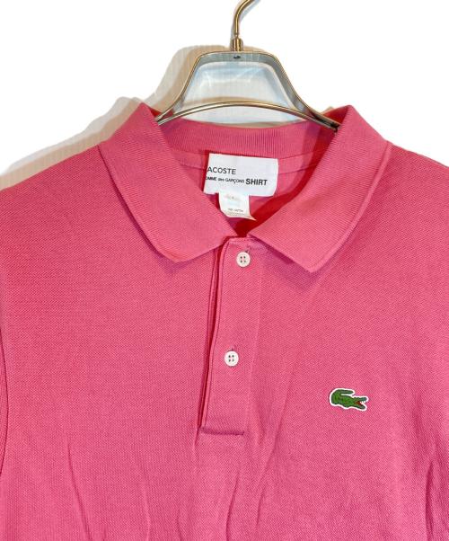 LACOSTE（ラコステ）LACOSTE (ラコステ) COMME des GARCONS SHIRT (コムデギャルソンシャツ) 捻じれポロシャツ ピンク サイズ:Lの古着・服飾アイテム