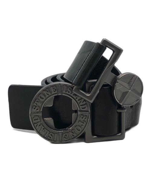 STONE ISLAND（ストーンアイランド）STONE ISLAND (ストーンアイランド) ロゴプレート ベルト ブラックの古着・服飾アイテム