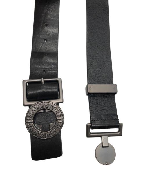 STONE ISLAND（ストーンアイランド）STONE ISLAND (ストーンアイランド) ロゴプレート ベルト ブラックの古着・服飾アイテム
