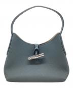 LONGCHAMPロンシャン）の古着「ロゾレザーハンドバッグ」｜ネイビー