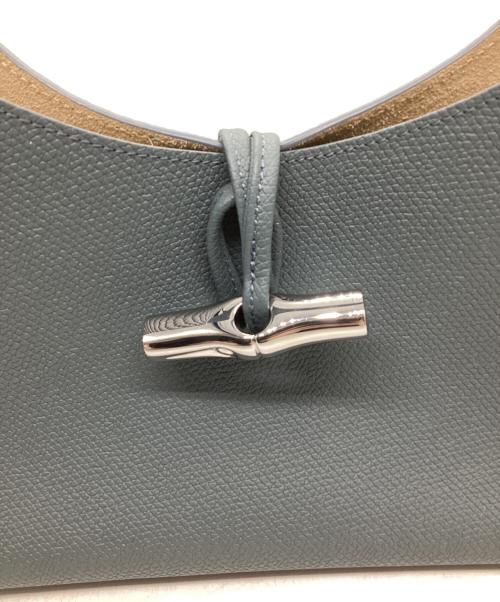 LONGCHAMP（ロンシャン）LONGCHAMP (ロンシャン) ロゾレザーハンドバッグ ネイビーの古着・服飾アイテム