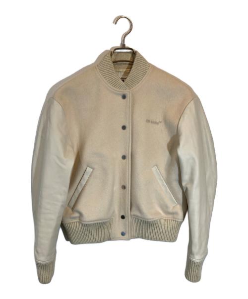 OFFWHITE（オフホワイト）OFFWHITE (オフホワイト) Wool and leather bomber jacket ベージュ サイズ:SIZE Lの古着・服飾アイテム