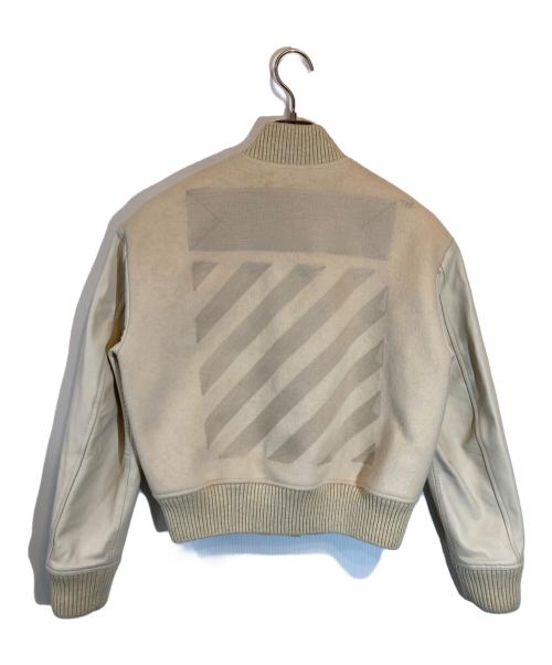 OFFWHITE（オフホワイト）OFFWHITE (オフホワイト) Wool and leather bomber jacket ベージュ サイズ:SIZE Lの古着・服飾アイテム