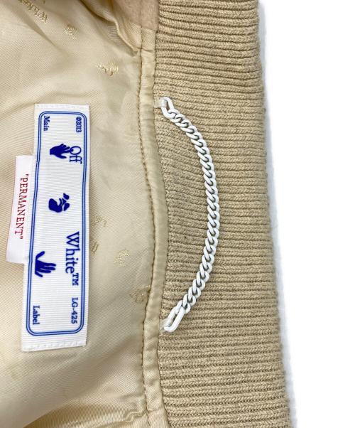OFFWHITE（オフホワイト）OFFWHITE (オフホワイト) Wool and leather bomber jacket ベージュ サイズ:SIZE Lの古着・服飾アイテム