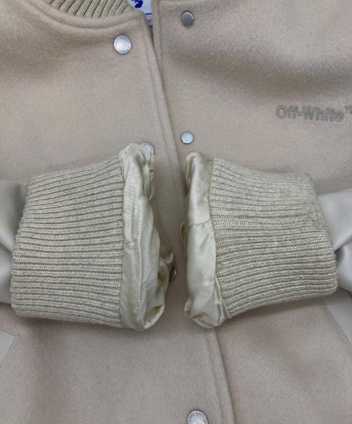 OFFWHITE（オフホワイト）OFFWHITE (オフホワイト) Wool and leather bomber jacket ベージュ サイズ:SIZE Lの古着・服飾アイテム