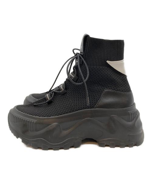 MAISON MAVERICK PRESENTS（メゾンマーベリック プレゼンツ）MAISON MAVERICK PRESENTS (メゾンマーベリック プレゼンツ) チャンキーソールニットショートブーツ ブラック サイズ:Sの古着・服飾アイテム