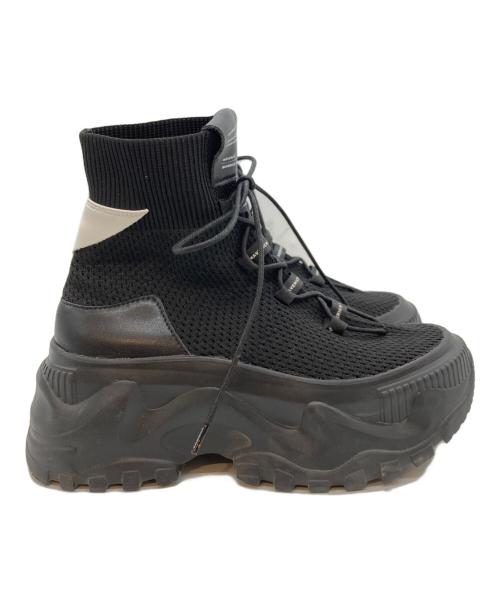 MAISON MAVERICK PRESENTS（メゾンマーベリック プレゼンツ）MAISON MAVERICK PRESENTS (メゾンマーベリック プレゼンツ) チャンキーソールニットショートブーツ ブラック サイズ:Sの古着・服飾アイテム