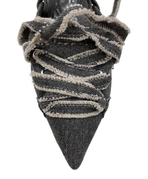 MAISON MAVERICK PRESENTS（メゾンマーベリック プレゼンツ）MAISON MAVERICK PRESENTS (メゾンマーベリック プレゼンツ) デニムミュールパンプス ブラック サイズ:SIZE Sの古着・服飾アイテム