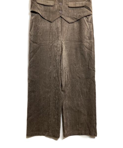 CYAN TOKYO（シアン トーキョー）CYAN TOKYO (シアン トーキョー) スラブモールコンビベストサロペ ブラウン サイズ:Sの古着・服飾アイテム