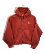 stussy×NIKEステューシー×ナイキ）の古着「Full-Zip Pigment Dyed Fleece Hoodie」｜レッド