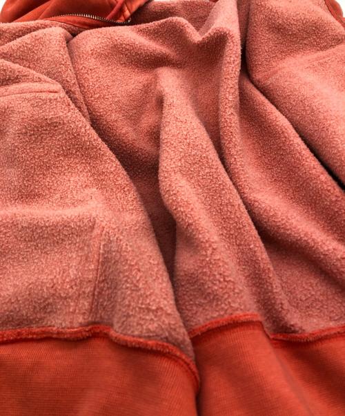 stussy（ステューシー）stussy (ステューシー) NIKE (ナイキ) Full-Zip Pigment Dyed Fleece Hoodie レッド サイズ:SIZE Lの古着・服飾アイテム