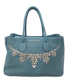 A.D.M.J.（エーディーエムジェイ）の古着「ビジューハンドバッグ」｜ブルー