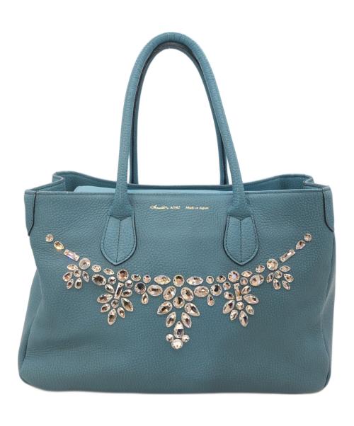 A.D.M.J.（エーディーエムジェイ）A.D.M.J. (エーディーエムジェイ) ビジューハンドバッグ ブルーの古着・服飾アイテム