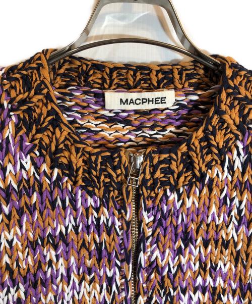 MACPHEE（マカフィー）MACPHEE (マカフィー) ムリネハンドニット ボリュームカーディガン パープル サイズ:Sの古着・服飾アイテム