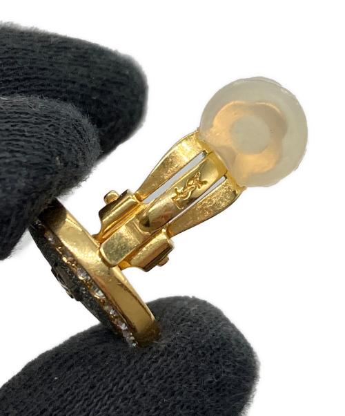 Yves Saint Laurent（イヴサンローラン）Yves Saint Laurent (イヴサンローラン) ラインストーン イヤリング ゴールド サイズ:下記参照の古着・服飾アイテム