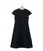 YOKO CHANヨーコチャン）の古着「ハーフスリーブフレアドレス」｜ブラック