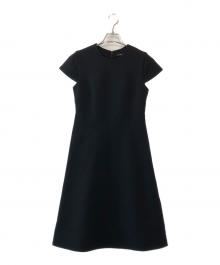 YOKO CHAN（ヨーコチャン）の古着「ハーフスリーブフレアドレス」｜ブラック