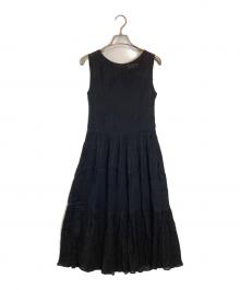 FOXEY NEWYORK（フォクシーニューヨーク）の古着「シャーリングシフォンドレス」｜ブラック