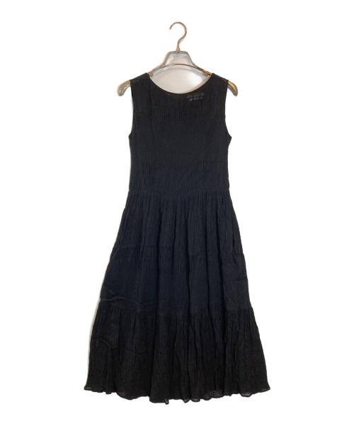 FOXEY NEWYORK（フォクシーニューヨーク）FOXEY NEWYORK (フォクシーニューヨーク) シャーリングシフォンドレス ブラック サイズ:38の古着・服飾アイテム