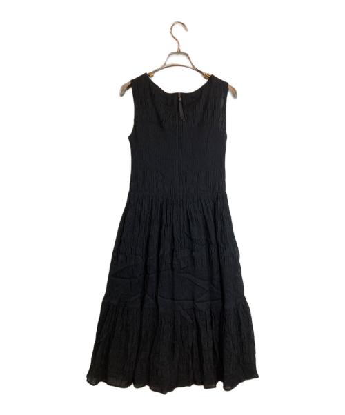 FOXEY NEWYORK（フォクシーニューヨーク）FOXEY NEWYORK (フォクシーニューヨーク) シャーリングシフォンドレス ブラック サイズ:38の古着・服飾アイテム