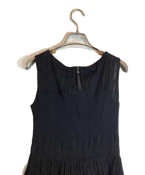 FOXEY NEWYORK（フォクシーニューヨーク）FOXEY NEWYORK (フォクシーニューヨーク) シャーリングシフォンドレス ブラック サイズ:38の古着・服飾アイテム