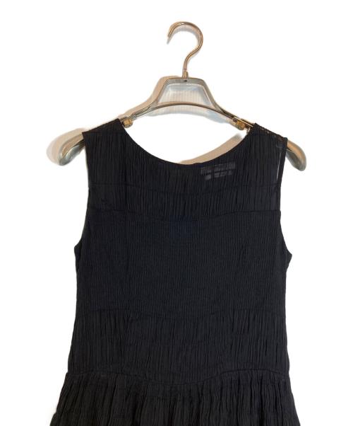 FOXEY NEWYORK（フォクシーニューヨーク）FOXEY NEWYORK (フォクシーニューヨーク) シャーリングシフォンドレス ブラック サイズ:38の古着・服飾アイテム