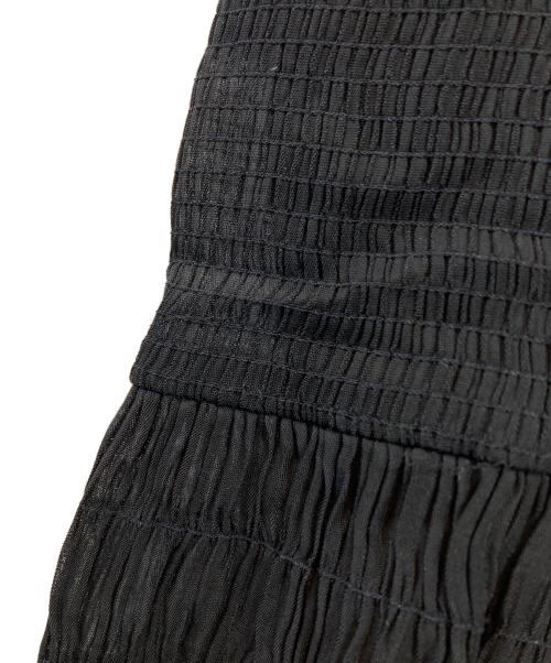 FOXEY NEWYORK（フォクシーニューヨーク）FOXEY NEWYORK (フォクシーニューヨーク) シャーリングシフォンドレス ブラック サイズ:38の古着・服飾アイテム