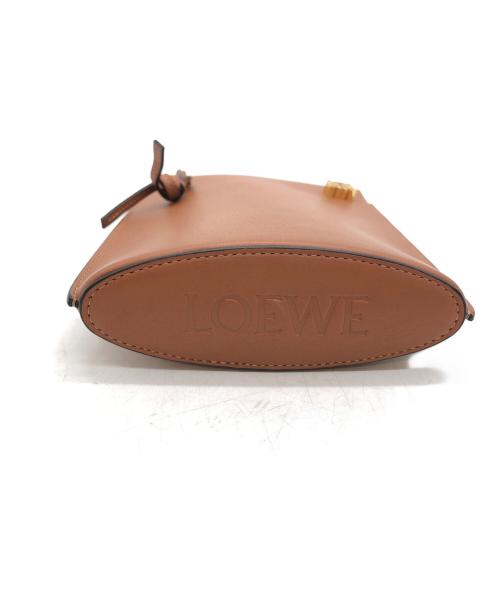 LOEWE（ロエベ）LOEWE (ロエベ) ダイスポケットショルダーバッグ ブラウン×ゴールドの古着・服飾アイテム