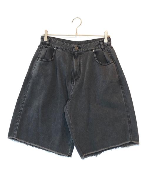 machatt（マチャット）machatt (マチャット) タックデニムハーフパンツ ブラック サイズ:38の古着・服飾アイテム