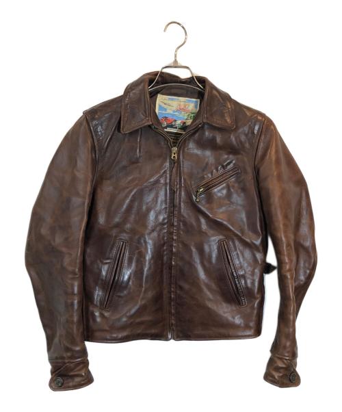 Aero LEATHER（エアロレザー）Aero LEATHER (エアロレザー) ホースハイドレザージャケト ブラウン サイズ:SIZE 34の古着・服飾アイテム