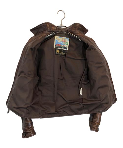 Aero LEATHER（エアロレザー）Aero LEATHER (エアロレザー) ホースハイドレザージャケト ブラウン サイズ:SIZE 34の古着・服飾アイテム