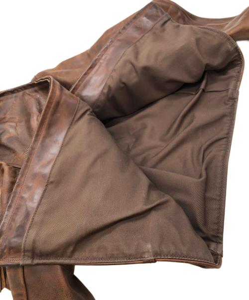 Aero LEATHER（エアロレザー）Aero LEATHER (エアロレザー) ホースハイドレザージャケト ブラウン サイズ:SIZE 34の古着・服飾アイテム
