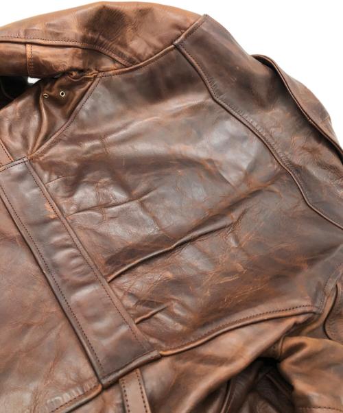 Aero LEATHER（エアロレザー）Aero LEATHER (エアロレザー) ホースハイドレザージャケト ブラウン サイズ:SIZE 34の古着・服飾アイテム