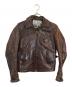 Aero LEATHER（エアロレザー）の古着「ホースハイドレザージャケト」｜ブラウン
