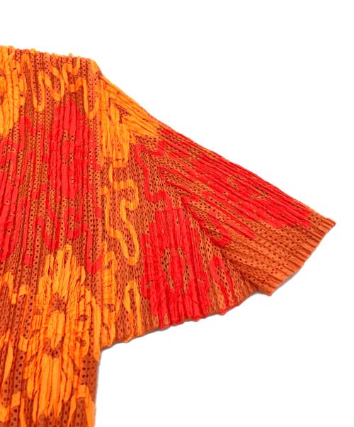 PLEATS PLEASE（プリーツプリーズ）PLEATS PLEASE (プリーツプリーズ) プリーツカットソー オレンジ サイズ:３の古着・服飾アイテム