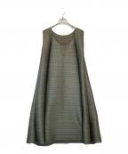 PLEATS PLEASEプリーツプリーズ）の古着「プリーツワンピース」｜カーキ