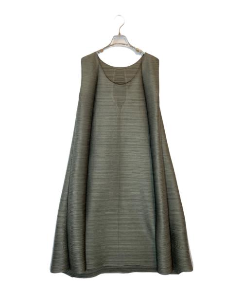 PLEATS PLEASE（プリーツプリーズ）PLEATS PLEASE (プリーツプリーズ) プリーツワンピース カーキ サイズ:SIZE 3の古着・服飾アイテム