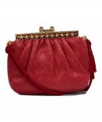JUDITH LEIBERジュディス・ライバー）の古着「スネーク がま口ショルダーバッグ」｜レッド